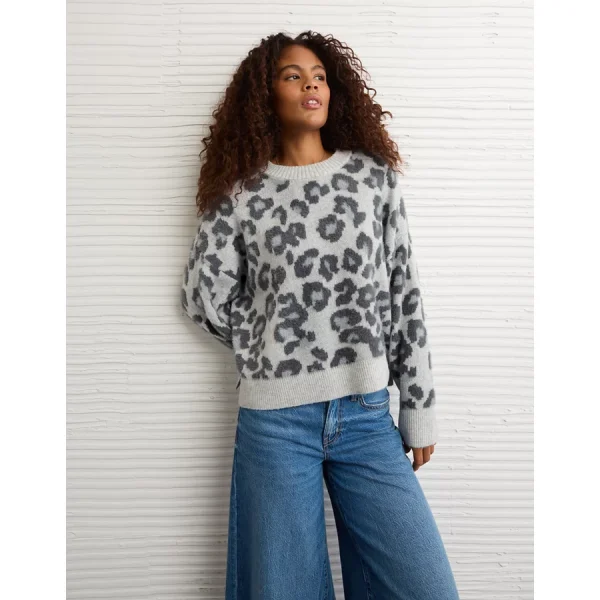 AE Whoa So Soft Classic Crew Neck Sweater - Grey