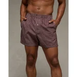 AEO Men's Poplin Classic Pocket Boxer Short - Red