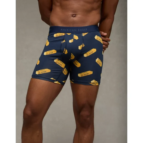 AEO Plaid 6" Classic Boxer Brief - Navy