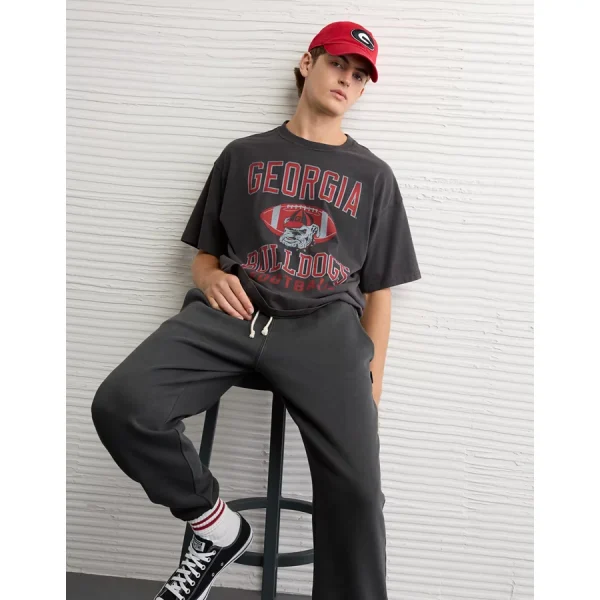 AE Boxy Georgia Bulldogs Graphic T-Shirt - Black