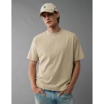 AE Boxy Sueded Jersey T-Shirt - Taupe