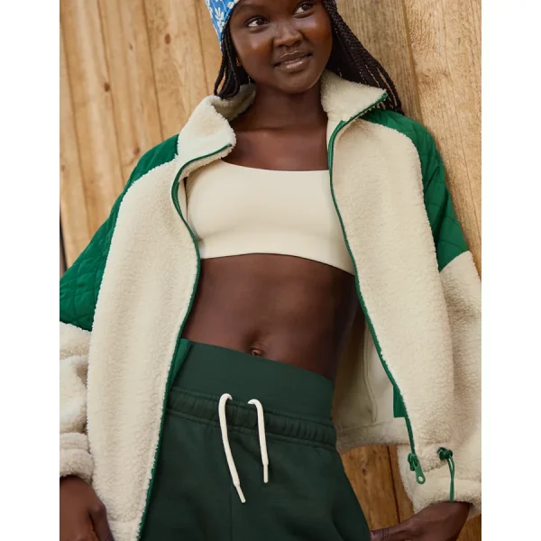 OFFLINE By Aerie Fluff Love Full Zip Jacket - Everglade