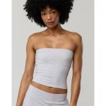 OFFLINE By Aerie OG Cotton Tube Top - Light Heather Gray