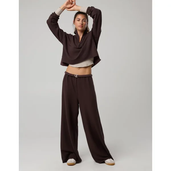 OFFLINE By Aerie OTT Fleece Super Wide Leg Pant - Deep Earth