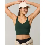 OFFLINE By Aerie Real Me Low Key Longline Sports Bra - Mystical Green