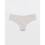 SMOOTHEZ No Show Thong Underwear - Glacier Gray