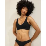 Superchill Cotton Seamless Plunge Bralette - True Black
