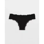 Superchill Modal Lace Thong Underwear - True Black