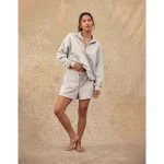 AE Everyday Luxe Sweat Short - Medium Heather Gray