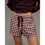 AE Flannel Boxer Sleep Shorts - Antique Rose