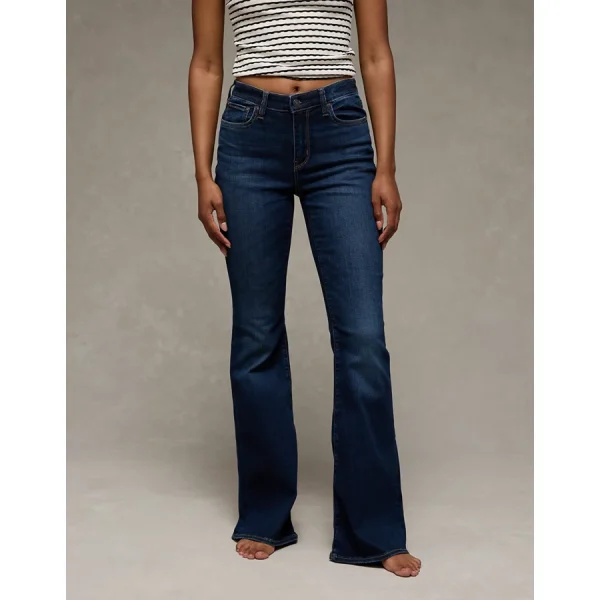 AE Next Level Super High-Waisted Flare Jean - Darkest Dazzler