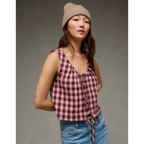 AE Scoop Neck Tank Top - Burgundy