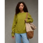 AE Whoa So Soft Classic Crew Neck Sweater - Bright Green