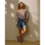 AE77 Premium Baggy Denim Short - Medium Wash