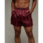 AEO Men's Satin Pocket Boxer Short - Maroon