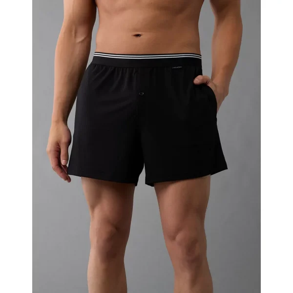 AEO Men's Ultra Soft Pocket Boxer Short - Black