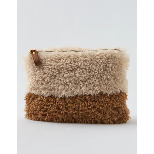 Aerie Fuzzy Fur Pouch - Sandbar