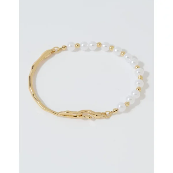 Aerie Pearl And Gold Bracelet - Gold