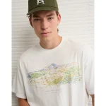 AE Boxy Destination Graphic T-Shirt - Air White