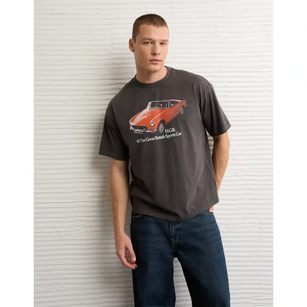 AE Boxy MGB Graphic T-Shirt - Grey