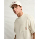 AE Boxy Nautical Graphic T-Shirt - Bone Khaki