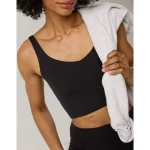 OFFLINE By Aerie Real Me Low Key Longline Sports Bra - True Black