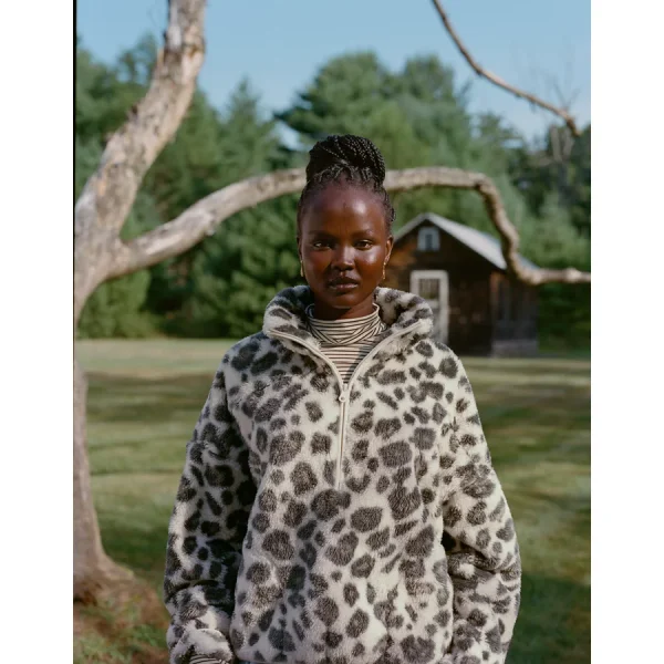 OFFLINE By Aerie Sherpa Quarter Zip Jacket - Shell Gray