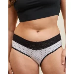 Superchill Vintage Lace Cotton Cheeky Underwear - Medium Heather Gray