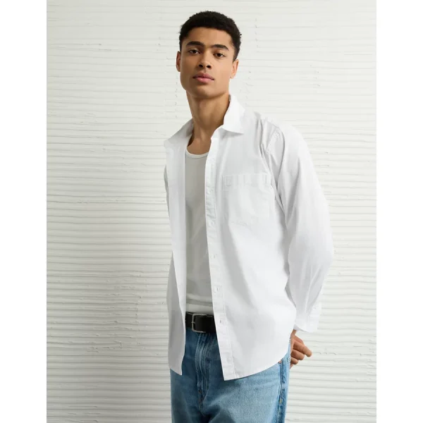 AE Everyday Classic Fit Poplin Button-Up Shirt - White