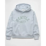 AE Everyday Luxe Graphic Hoodie - Light Blue