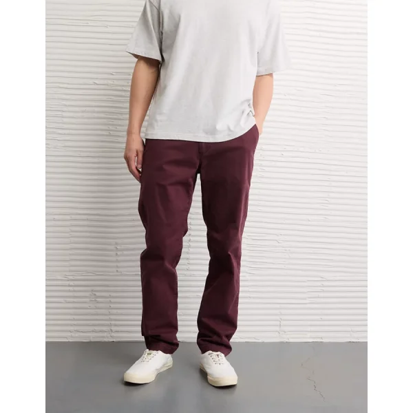 AE Flex Original Straight Lived-In Khaki Pant - Wine