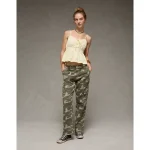 AE Low-Rise Cargo Straight Utility Pant - Camo Green