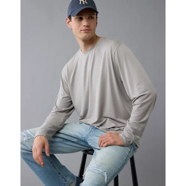 AE 24/7 Long-Sleeve Training T-Shirt - Silver