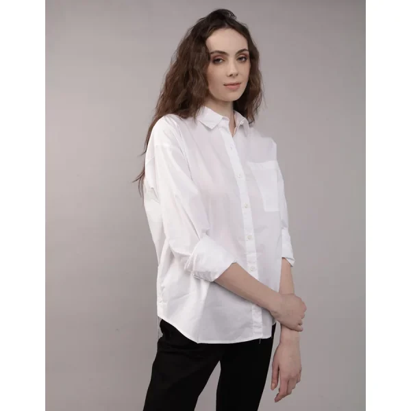 AE Perfect Button-Up Shirt - White