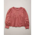 AE77 Premium Ruffled Shirt - Berry
