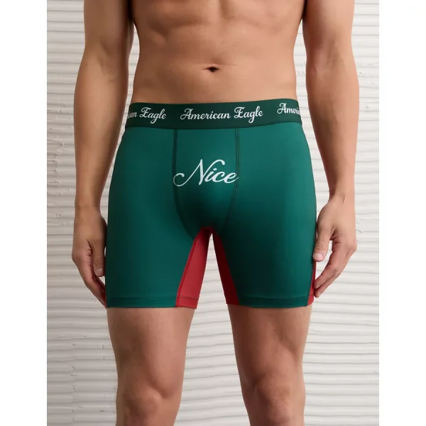 AEO Men's Christmas 6" Flex Boxer Brief - Green