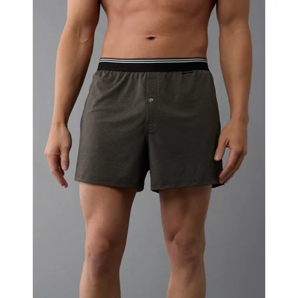 AEO Men's Ultra Soft Pocket Boxer Short - Onyx Black