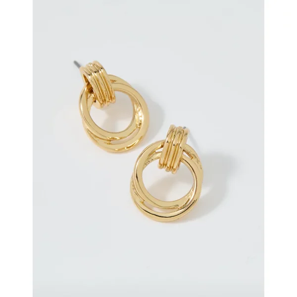 Aerie Mini Double Circle Hoop Earrings - Gold