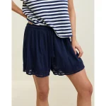 Aerie Off-Duty Gauze Boxer - Navy