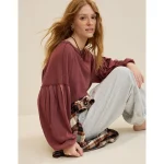 Aerie Slouchy Balloon Sleeve T-Shirt - Dark Rust