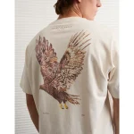 AE Boxy Destination Graphic T-Shirt - Cream