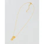 Athra Bubble Letter Necklace - Gold