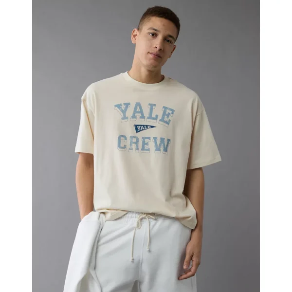 AE Boxy Yale Graphic T-Shirt - Cream