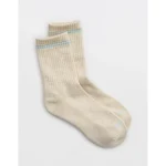 OFFLINE By Aerie Crew Socks - Eyelet Blue