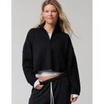 OFFLINE By Aerie OTT Seamed Quarter Zip Sweatshirt - True Black