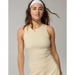 OFFLINE By Aerie Thumbs Up Heavyweight Cropped Tank Top - Natural Yellow