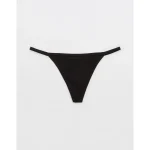 Superchill Cotton String Thong Underwear - True Black